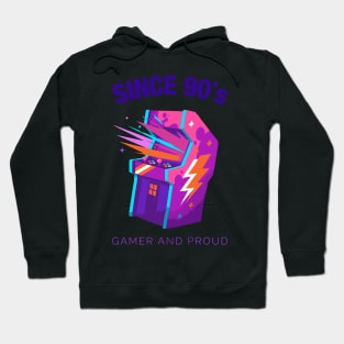 Since 90s Gamer and Proud - Gamer gift - Retro Videogame Hoodie